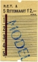 RET 1967 5-rittenkaart 2,00 -a