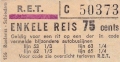 RET 1967 enkele reis bijzondere autobuslijn 75 cents (156) -a