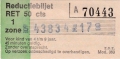 RET 1974 reductiebiljet kinderkaartje 50 cts (360) -a