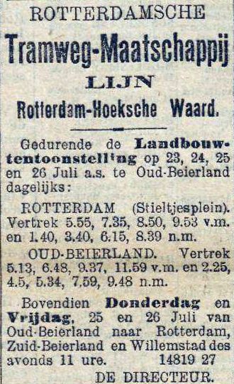 19010724 Aangepaste dienstregeling. (RN)