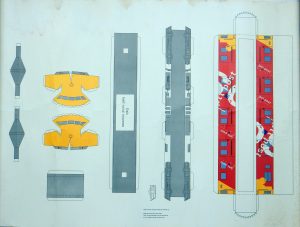 bouwplaat postrijtuig 45x60 enkele vlekken