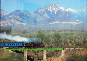 stoomtrein in berglandschap 51x72