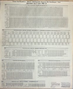 uurtabellen nat mij van buurtspoorwegen 1956 60x80