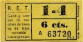 RET 1929 sectiekaartje 1-4 6 cts -a