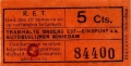 RET 1934 enkele reis buslijnen Schiedam 5 cts -a