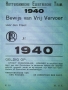 RET 1940 bewijs van vrij vervoer (K16) -a