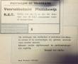 RET 1940 vooruitbetaald plaatsbewijs PTT  -a