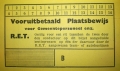 RET 1940 vooruitbetaald plaatsbewijs gemeentepersoneel voorzijde -a