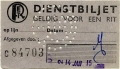 RET 1946 dienstbiljet voor een rit -a