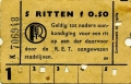 RET 1950 5-rittenkaart stadslijnen 0,50 (20) -a