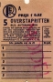 RET 1951 5-ritten overstapkaart bijz. autobuslijnen 0,85 -a
