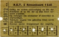RET 1954 5-rittenkaart 0,65 (51A) -a