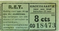 RET 1954 kinderkaartje stadslijn 8 cts (111-2) -a