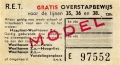 RET 1957 gratis overstapbewijs weekkaart Heyplaat-Waalhaven (128C) -a