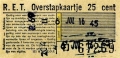 RET 1957 overstapkaartje 25 cts (121H) -a