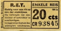 RET 1958 enkele reis stadslijn 20 cts (101b) -a