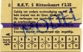 RET 1961 5-rittenkaart 2,25 lijnen 62-65 (258) -a