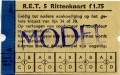 RET 1961 5-rittenkaart bijzondere buslijnen 1,75 (254A) -a