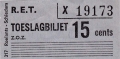 RET 1964 toeslagbiljet 15 cents (317) -a