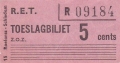 RET 1964 toeslagbiljet 5 cts (15) -a