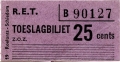 RET 1964 toeslagkaartje 25 cents (19) -a