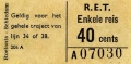 RET 1965 enkele reis 40 cts (204A) -a