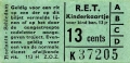 RET 1965 kinderkaartje 13 cts (113H) -a