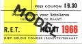 RET 1966 maandcoupon scholieren 9,30 -a