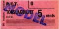RET 1966 toeslagbiljet 5 cents (315) -a