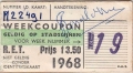 RET 1968 weekcoupon stadslijnen 3,50 (181 WS223153) -a