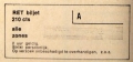 RET 1974 enkele reis alle zones 210 cts -a