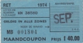 RET 1974 maandcoupon alle zones 40,00 -a