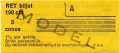 RET 1976 3-zone biljet 190 cts -a