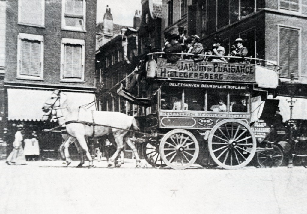 De paardenomnibus van de ROM, Noordblaak, 1905