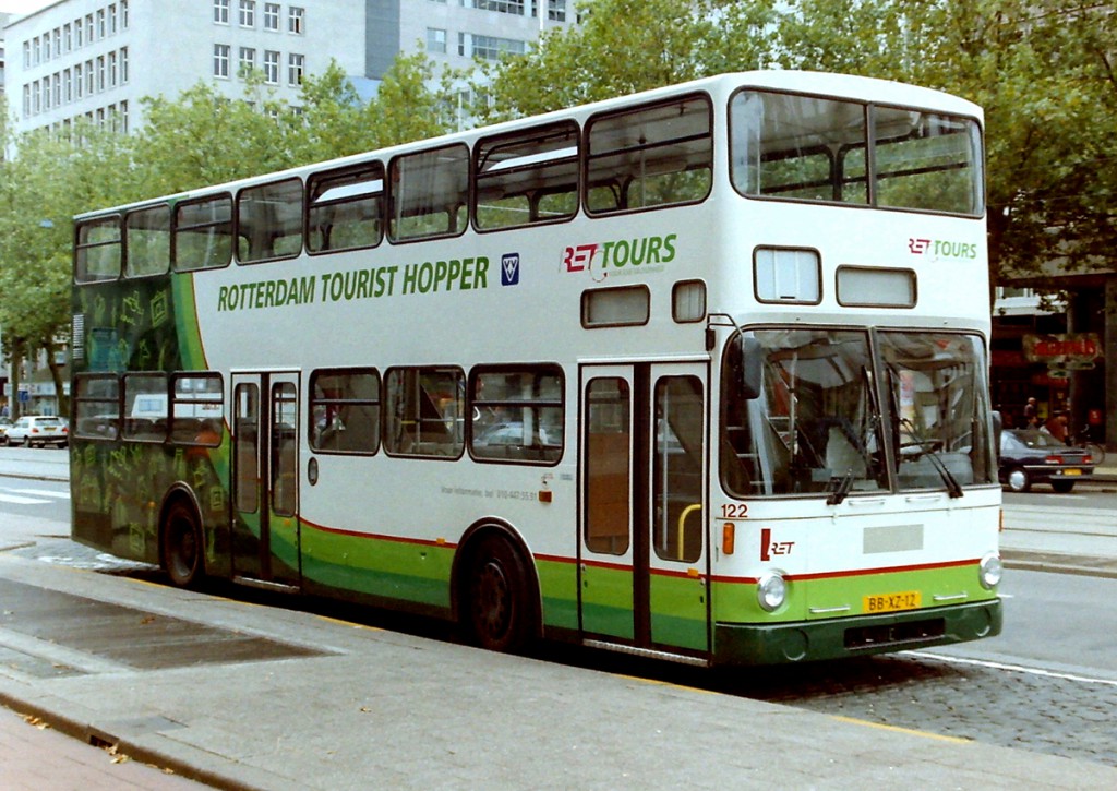 Bus 122, Tourist Hopper, MAN/Orenstein & Koppel, bouwjaar 1980, in 1995 overgenomen van de Berliner Verkehrs Gesellschaft 1770, uit dienst 2001. Foto 1996, kenteken: BB-XZ-12, Coolsingel