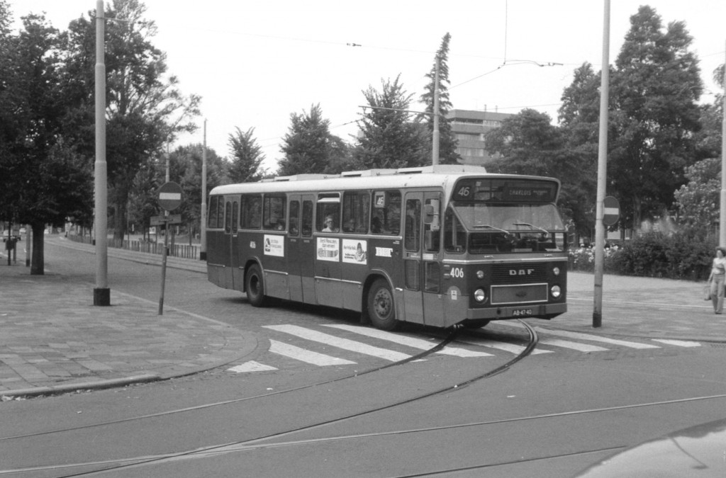 Bus 406, DAF CSA-1, lijn 46, Heemraadssingel-Nieuwe Binnenweg, 1978
