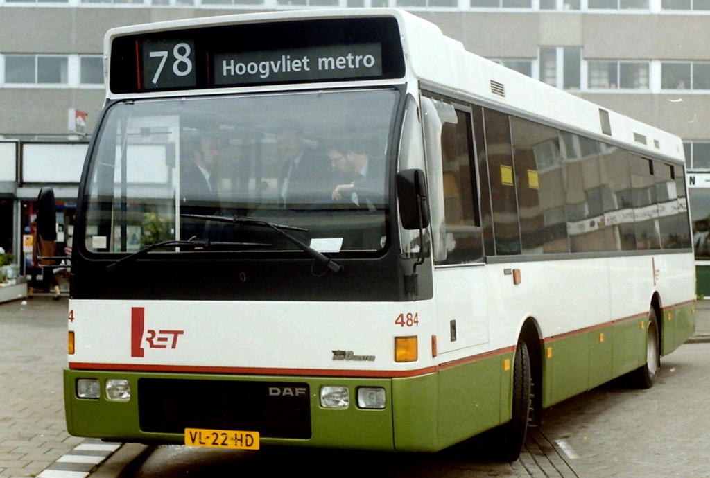 Bus 484, DAF-Den Oudsten, lijn 78, Langs de Baan Hoogvliet, 1991