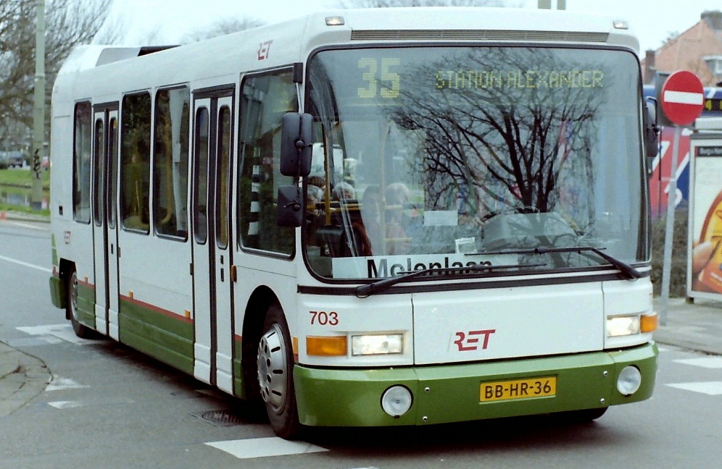 Bus 703, Midi DAB-City, verkorte buslijn 35, Molenlaan Alexanderpolder, 1999, Molenlaan