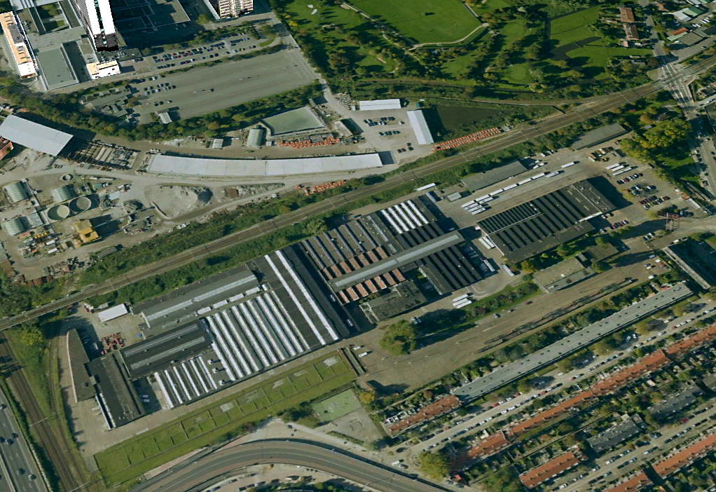 Luchtopname Google Earth, 2007, RET complex Kleiweg.