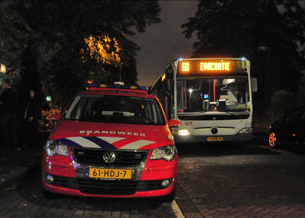 Evacuatie inzet RET, Alverstraat Hoogvliet, 2-8-2012