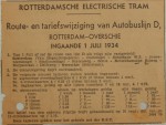 19340701 Tariefswijziging buslijn Overschie, Verzameling Hans Kaper