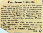 19370224 Een nieuwe tramlijn Aelbrechtskade-Willemsplein, lijn 17