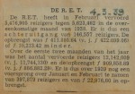 19390304 resultaten RET februari, verzameling Hans Kaper