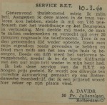 19400310 service RET, verzameling Hans Kaper