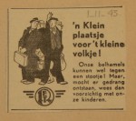 19431101-Advertentie-Klein-plaatsje-voor-t-kleine-volkje, verzameling Hans Kaper