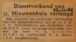 19461122-Dienstverband-Nieuwenhuis-verlengd, Verzameling Hans Kaper