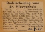 19470120-Onderscheiding-Nieuwenhuis, Verzameling Hans Kaper