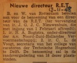 19481113-Nieuwe-directeur-RET, Verzameling Hans Kaper
