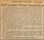 19510702-RET-zonder-Nieuw-Amsterdam, Verzameling Hans Kaper