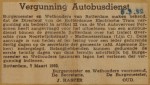 19520308-Vergunning-busvervoer-Overschie., Verzameling Hans Kaper